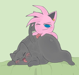 abdominal_bulge anthro anus balls balls_deep big_balls big_butt blush blush_lines butt cat_tail duo ear_piercing genitals huge_balls huge_butt male paws penetration piercing spread_legs spreading tail tail_grab tongue tongue_out anonymous_artist nintendo pokemon el_cato fan_character princepj_(princepj) domestic_cat felid feline felis generation_1_pokemon jigglypuff mammal pokemon_(species) hi_res