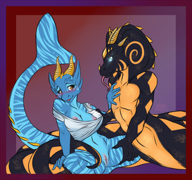 anthro aquamarine blush breasts clothing dragon duo female fin firefly8083 glowing_eyes horn leash lesbian male naga nipples nude pussy reptile scalie shirt spreading tongue zarion
Rating: Explicit
Score: 14
User: Dr4gonC0re
Date: January 16, 2014