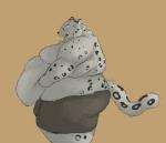 annoyed anthro belly belly_overhang big_belly big_butt butt clothed clothing fur hand_on_belly holding_belly male markings moobs obese obese_anthro obese_male open_mouth overweight overweight_anthro overweight_male solo spots spotted_body spotted_fur standing thick_thighs topless white_body white_fur gabu2929 felid mammal pantherine snow_leopard hi_res