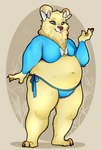 anthro belly big_butt bikini breasts butt clothing feet female front_view navel overweight pregnant simple_background slightly_chubby solo swimwear thick_thighs thong two-piece_swimsuit underwear view wide_hips fake_anna bear mammal hi_res