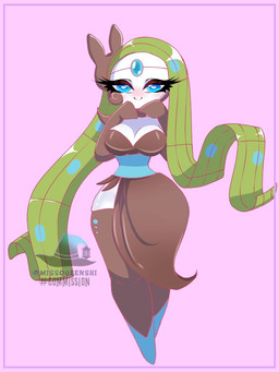 anthro blue_eyes clothing dress female green_hair hair solo standing missqueenshi nintendo pokemon tahla_zhwane generation_5_pokemon humanoid legendary_pokemon meloetta meloetta_(aria_form) pokemon_(species) 3:4