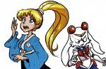 ambiguous_gender blonde_hair blue_eyes breasts clothed clothing crossdressing duo female fur hair simple_background white_background white_body white_fur unknown_artist sailor_moon_(series) usagi_yojimbo miyamoto_usagi sailor_moon_(character) usagi_tsukino human lagomorph leporid mammal rabbit sketch