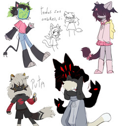 anthro clothed clothed_anthro clothed_male clothing ears_up electronics group male male_anthro monitor paws simple_background tail text milkteauwo kira_(mdc) humanoid 1:1 digital_drawing_(artwork) digital_media_(artwork) handwritten_text hi_res sketch_page spanish_text translated
