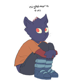 anthro blue_boots blue_clothing blue_footwear boots bottomwear clothed clothed_anthro clothed_female clothing female female_anthro footwear fully_clothed fully_clothed_anthro fully_clothed_female fur grey_bottomwear grey_clothing grey_pants orange_clothing orange_shirt orange_topwear pants purple_body purple_ears purple_fur red_eyes red_sleeves shirt shoes simple_background sitting solo tan_sclera text topwear white_background really_vile night_in_the_woods mae_borowski domestic_cat felid feline felis mammal 2017 english_text flat_colors full-length_portrait portrait