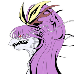 accessory angry anthro antlers female hair hair_accessory hairband horn purple_hair red_eyes scales solo teeth whiskers white_body white_scales silverywhite asian_mythology east_asian_mythology japanese_mythology mythology touhou watatsuki_no_yorihime dragon eastern_dragon mythological_creature mythological_scalie scalie 1:1