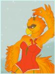 anthro beak bell bottomwear breasts cleavage clothed clothing feathered_wings feathers female garter_straps green_eyes holidays inviting kissing_bough lingerie looking_at_viewer mistletoe non-mammal_breasts orange_body orange_feathers plant red_bottomwear red_clothing red_topwear smile solo teddy_(clothing) topwear wide_hips wings drpickelle christmas european_mythology greek_mythology mythology katrice_breewing avian hybrid mythological_avian mythological_bird mythological_creature mythological_firebird phoenix