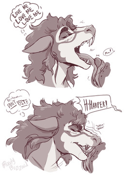 andromorph anthro big_clitoris blush bodily_fluids clitoris cunnilingus dialogue drooling duo fangs genitals intersex intersex/male looking_at_another male male/male oral saliva sex sweat teeth thought_bubble vaginal vulva bloodybuzzard bat flying_fox mammal megabat vampire hi_res monochrome sketch trans_(lore)