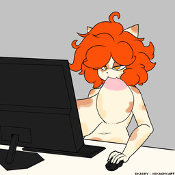 anthro belly big_breasts breast_grab breast_play breast_suck breastfeeding breasts computer_monitor female female_anthro hand_on_breast huge_breasts mature_anthro mature_female navel nipple_fetish nipple_play nipple_suck nipples nude nude_anthro nude_female pose self_suckle solo sucking text skachy titty_sucking_method shaila_best_(skachy) domestic_cat felid feline felis mammal 1:1 2d_animation animated artist_name colored digital_media_(artwork) frame_by_frame signature