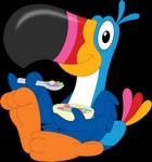 cereal cereal_bowl cutlery food kitchen_utensils looking_at_viewer male mascot simple_background sitting smile smiling_at_viewer solo spoon tools transparent_background porygon2z froot_loops kellogg's toucan_sam avian bird toucan 2020 absurd_res alpha_channel hi_res