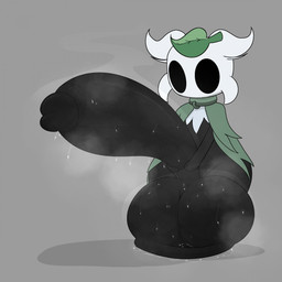 2_horns balls big_balls big_penis biped black_balls black_body black_eyes black_penis bodily_fluids clothing collar genitals glans green_clothing grey_background horn huge_balls huge_penis humanoid_genitalia humanoid_penis hyper hyper_balls hyper_genitalia hyper_penis leaf male musk penis simple_background small_but_hung solo standing sweat sweatdrop sparkothefailure hollow_knight_(franchise) team_cherry vessel_(species) 1:1 2025 digital_media_(artwork) hi_res