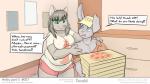 16:9 2016 4k absurd_res anthro belly big_belly big_breasts blue_eyes box breasts canid canine canis claws clothed clothing comic container delivery_(commerce) delivery_employee dialogue digital_media_(artwork) duo english_text faf female food forced fur green_eyes grey_body grey_fur grey_hair hair hat headgear headwear hetty_(faf) hi_res inside inviting lagomorph leporid long_hair male mammal nipple_outline obese open_mouth overweight pink_nose pizza rabbit seductive shirt speech_bubble teeth text tongue topwear undressing white_body white_fur widescreen window wolf