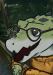 ambiguous_gender anthro clothed clothed_anthro clothing eyewear glasses leaning leaning_forward leaning_on_object sketchy solo sweater topwear wearing_glasses gaertan arthropod butterfly crocodile crocodilian insect lepidopteran reptile scalie colored digital_drawing_(artwork) digital_media_(artwork) digital_painting_(artwork) hi_res painting_(artwork) sketch