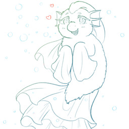 blush bubble ear_fins eyelashes fin frill_(anatomy) fur heart_symbol pseudo_hair pupils slit_pupils smile solo tail tail_frill teeth underwater water yellowcottoncandy030 fluffy_pony fluffy_pony_(species) hybrid mammal marine 1:1 2025 digital_media_(artwork) hi_res restricted_palette