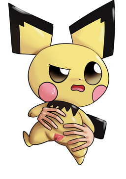 bodily_fluids female feral genital_fluids genitals solo sweat vaginal_fluids vulva yellow_body young olihai nintendo pokemon generation_2_pokemon human mammal pichu pokemon_(species) absurd_res hi_res