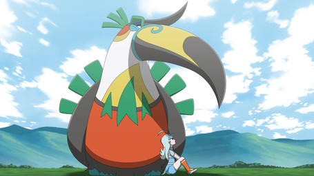 ambiguous_gender beak_closed bent_legs content duo female feral folded_wings front_view landscape_background larger_ambiguous larger_feral looking_at_another looking_down mountain outside resting_on_partner sitting size_difference sky smaller_female smaller_human wings all0412 kahili_(pokemon) avian bird human mammal mega_toucannon_(aurora_xatu_fakemon) 2022 absurd_res cel_shading digital_media_(artwork) digital_painting_(artwork) hi_res painting_(artwork) shaded widescreen