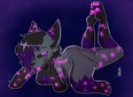 anthro ass_up bedroom_eyes bioluminescence butt femboy glowing male narrowed_eyes paws seductive solo sickbelle veil_(unaveilable) canid canine fennec_fox fox mammal true_fox