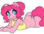 anthro butt clothing female hair looking_at_viewer pink_hair simple_background solo white_background tolsticot friendship_is_magic hasbro my_little_pony pinkie_pie_(mlp) equid mammal 2d_animation animated frame_by_frame short_playtime