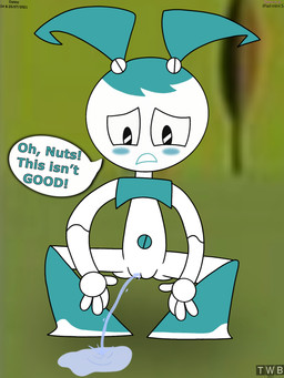 blush blush_stickers bodily_fluids embarrassed female genital_fluids genitals machine malfunction oil_leak peeing peeing_on_ground public public_peeing solo urine urine_on_ground urine_pool urine_stream vulva watersports thedispenser69 my_life_as_a_teenage_robot nickelodeon jenny_wakeman humanoid robot robot_humanoid hi_res