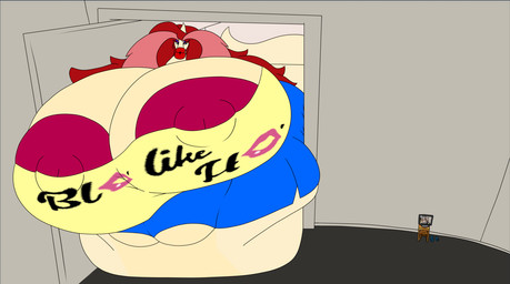 anthro apode areola big_breasts big_butt big_vulva bottomwear breasts butt cleavage clothed clothing door doorway electronics female gaming genitals hair huge_breasts huge_butt huge_thighs hyper hyper_breasts hyper_butt hyper_genitalia hyper_vulva legless logo_on_clothing looking_at_viewer monitor nipple_outline nipple_slip nipples playing_video_game reality_warp serpentine size_difference skimpy solo thick_thighs topwear tube_top vulva vulva_slip wide_hips daniesmuts atlus megami_tensei nintendo persona_(series) persona_5 pokemon sega smasnug_(bootleg) draconcopode generation_3_pokemon milotic naga pokemon_(species) digital_media_(artwork) hi_res