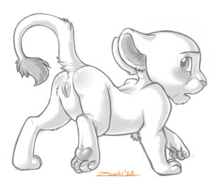 animal_genitalia animal_vulva anus blush female feral genitals looking_back open_mouth pawpads paws raised_tail simple_background solo tail vulva white_background young young_female young_feral zooshi disney the_lion_king nala_(the_lion_king) felid lion mammal pantherine 2015 sketch