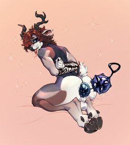 5_fingers ambiguous_fluids anal anal_beads anal_beads_in_ass anal_penetration anthro antlers arms_tied backsack balls big_anal_beads black_nails black_nose bodily_fluids bound brown_hair butt colored_nails eyelashes fingers fur genitals hair hands_behind_back hooves horn kneeling looking_back makeup male multicolored_body multicolored_fur nails object_in_ass penetration rear_view running_makeup saliva saliva_string sex_toy sex_toy_in_ass sex_toy_insertion simple_background solo sparkles sweat tail tan_background tongue tongue_out blacky-moon adam_(deexcoffee) deer mammal 2025 alternate_version_at_source digital_media_(artwork) hi_res