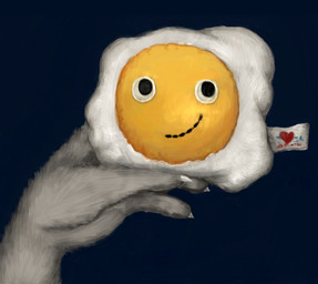 anthro claws emoji fur grey_body grey_fur heart_symbol holding_object holding_pillow holding_toy looking_at_viewer male nails pillow smile smiling_at_viewer solo text toy reynard_goodfellow canid canine canis mammal wolf