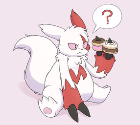 ambiguous_gender dessert doughnut feral fluffy fluffy_tail food fur markings obese overweight pastry red_markings solo tail white_body white_fur yellowhellion nintendo pokemon generation_3_pokemon pokemon_(species) zangoose 2015