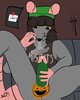 balls bodily_fluids bodypaint bottomless bottomless_male clothed clothing drugs erection food fruit genital_fluids genitals humanoid_genitalia humanoid_penis male marijuana masturbation penis plant precum pumpkin shirt smoking solo tank_top thick_penis topwear scotledub rat_(scotledub) mammal murid murine rat rodent 4:5 digital_media_(artwork) hi_res