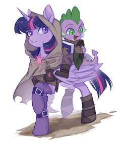 bangs blue_body blue_feathers book boots cape cloak clothing duo eyebrows eyelashes fangs feathered_wings feathers female feral folded_wings footwear fur gloves green_eyes hair handwear hoodie horn male open_mouth open_smile pupils purple_body purple_eyes purple_fur purple_hair purple_skin purple_tail riding shoes simple_background slit_pupils smile spikes tail teeth topwear white_background wings 7hundredt friendship_is_magic hasbro my_little_pony mythology spike_(mlp) twilight_sparkle_(mlp) dragon equid equine mammal mythological_creature mythological_equine mythological_scalie scalie winged_unicorn digital_media_(artwork) hi_res