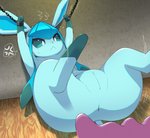 2020 >:< ambiguous_gender anus arms_tied bdsm big_butt black_nose blue_body blue_fur bondage bound butt canid chain chained detailed_background ditto_(pokemon) duo eeveelution feet female female/ambiguous feral fur generation_1_pokemon generation_4_pokemon genitals glaceon hi_res huge_thighs humanoid_genitalia humanoid_genitalia_on_feral humanoid_pussy humanoid_pussy_on_feral inside legs_up lying mammal motion_lines nintendo on_back paws pokemon pokemon_(species) presenting presenting_anus presenting_pussy pubic_mound pussy ravinosuke1 soles solo_focus speech_bubble spread_legs spreading teal_sclera thick_thighs wide_hips