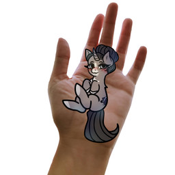 black_eyeshadow black_hair black_tail blush book chest_markings cutie_mark eyelashes eyeshadow facial_markings female feral grey_body grey_horn hair hair_bun head_markings hoof_markings horn loose_feather lying makeup markings on_back quill realistic_hand simple_background smile smiling_at_viewer solo tail white_background white_markings mjinoct1 hasbro my_little_pony mythology fan_character written_word_(ballad) equid equine mammal mythological_creature mythological_equine unicorn 2026 absurd_res hi_res meme