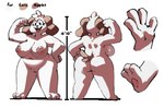 anthro breasts butt fangs female flexing genitals hand_on_hip humanoid_genitalia humanoid_pussy open_mouth paws pussy side_boob slightly_chubby slightly_chubby_female solo teeth thick_thighs bittenhard roxy_(pongodecky) beagle canid canine canis domestic_dog hunting_dog mammal scent_hound hi_res model_sheet