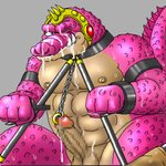 anthro balls barazoku bodily_fluids cum cum_on_face erection genital_fluids genitals humanoid_genitalia humanoid_hands humanoid_penis kemono male muscular muscular_anthro muscular_male muscular_sub nipples penis pink_body solo submissive submissive_male sweat uhokue dragon_quest dragon_quest:_the_adventure_of_dai square_enix crocodine crocodile crocodilian reptile scalie 1:1 2010 censored low_res mosaic_censorship