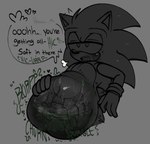 abdominal_bulge after_vore anthro belly big_belly blush bodily_fluids dialogue digestion digestion_noises duo internal male oral_vore same_size_vore speech_bubble sweat vore oogletvoidlet sega sonic_the_hedgehog_(series) sonic_the_hedgehog