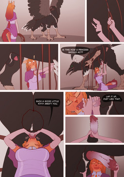 animal_genitalia anthro anthro_on_feral anus attached_sheath balls becoming_erect bestiality black_balls black_sheath bodily_fluids breasts claws clothing dialogue duo eyes_closed female feral fully_sheathed genitals holding_balls knot licking looking_at_another male male/female mount/rider_relations open_mouth oral penile penile_spines penis penis_lick penis_tip princess royalty saliva servicing_from_below sex sheath sitting smile spiked_penis spikes spikes_(anatomy) standing straps talking_feral text tongue wings dlrp99 mythology bleak_(raveger) lydia_rose_(rarhadus) avian bird corvid corvus_(genus) crow domestic_cat felid feline felis gryphon mammal mythological_avian mythological_creature oscine passerine absurd_res comic english_text hi_res