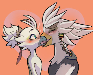 anthro anthro_on_anthro beak blue_eyes blush duo feathers french_kissing green_eyes kissing male male/male multicolored_eyes two_tone_eyes white_body white_feathers young b00b00keys nintendo the_legend_of_zelda teba_(tloz) tulin_(tloz) avian rito hi_res shaded father_(lore) father_and_child_(lore) father_and_son_(lore) incest_(lore) parent_(lore) parent_and_child_(lore) parent_and_son_(lore) son_(lore)