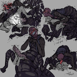 anal anal_penetration bald big_penis black_body black_exoskeleton blush doggystyle erection exoskeleton from_behind_position genitals grin handjob huge_penis human_penetrated larger_male male male/male male_penetrated male_penetrating male_penetrating_male multiple_positions nubbed_penis penetration penile penis sex size_difference smaller_human smaller_male smaller_penetrated smile thrusting tongue tongue_out katkalis look_outside dan_(look_outside) human mammal monster 1:1 2025 hi_res