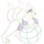 1:1 anthro anthrofied ball beach_ball big_breasts black_nose breast_rest breasts clothed clothing female floatzel fur generation_4_pokemon grey_eyes hi_res inflatable latex looking_at_viewer mammal monochrome mustelid nintendo nipples one-piece_swimsuit one_breast_out orange_body orange_fur outside partially_clothed pokemon pokemon_(species) pool_toy posexe seaside simple_background smile solo swimwear white_background