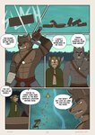 anthro canid canine canis comic english_text erof_(far_beyond_the_world) far_beyond_the_world_(series) ghosty_cult grass group hi_res jewelry log male mammal melee_weapon pendant plant shirtless shirtless_anthro shirtless_male sliced sword talisin_(far_beyond_the_world) tent text tree weapon wolf wood