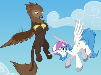 amber_eyes armor beak blue_eyes blue_mane blue_tail brown_body brown_feathers claws duo feathered_wings feathers female feral flying furgonomics headgear helmet hoofwear horn male mane paws shoulder_guard sky tail tail_tuft tuft unicorn_horn white_body wings nika-rain hasbro my_little_pony mythology gareth_greytalon_(captain_tyler) princess_zephyr_(captain_tyler) zephyr_de_luca_(captain_tyler) avian equid equine gryphon mammal mythological_avian mythological_creature mythological_equine winged_unicorn 4:3 absurd_res hi_res