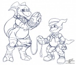 balls bdsm big_balls big_dom_small_sub big_penis black_and_white blush body_markings bondage boots bound bound_tail bound_wrists claws clothed clothing cock_ring collar digimon dragon duo erection facial_markings flaccid gay genital_piercing grin guilmon hand_on_hip handcuffs hat jockstrap leash line_art looking_at_viewer looking_away male markings monochrome muscles nude partially_clothed partially_retracted_foreskin penis penis_leash penis_piercing piercing plain_background prince_albert raised_tail reptile scalie semi_erect shackles size_difference smirk spreader_bar standing straps thong toony uncut underwear veemon vest wolfblade wrist_cuff wristband
Rating: Explicit
Score: 5
User: pikol
Date: April 13, 2014