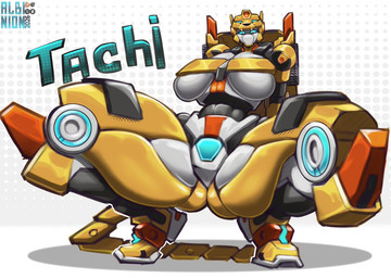 big_breasts black_body blue_eyes breasts covered_nipples eyelashes featureless_crotch female glowing glowing_eyes huge_breasts looking_at_viewer machine multicolored_body narrowed_eyes shaded_face solo spread_legs spreading tail thick_thighs tire white_body wide_hips yellow_body albinionart metalcard_bot taki_(metalcard_bot) cheetah felid feline humanoid mammal robot robot_humanoid 2026 digital_drawing_(artwork) digital_media_(artwork)