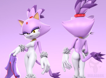 anthro breasts butt female forehead_gem fur gem looking_at_viewer purple_body purple_fur side_boob solo yellow_eyes m0lag sega sonic_the_hedgehog_(series) blaze_the_cat domestic_cat felid feline felis mammal 3d_(artwork) digital_media_(artwork) hi_res