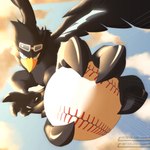 ball baseball beak eyewear eyewear_on_head feathers feet feral foot_focus goggles goggles_on_head light perspective_shot sky solo sunlight talons toes wings vogold taron_(dragon_up) avian bird 1:1 digital_media_(artwork) hi_res