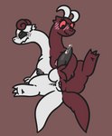 2_heads 2_tails :i >:) anthro areola ball_grab balls big_balls big_breasts big_penis binary_drawing black_areola black_penis black_sclera blush blush_lines bodily_fluids breasts butt claws clitoris curled_horn curved_horn digitigrade feet genital_fluids genitals grey_blush herm horn huge_balls huge_breasts huge_penis intersex looking_at_genitalia looking_at_own_penis looking_at_penis looking_at_self looking_away masturbation multi_head multi_tail multicolored_areola multicolored_body nipples one_leg_up penis pink_areola precum pupils raised_leg red_body red_horn red_pupils red_scales red_sclera scales self_grope solo tail tapering_penis two_tone_areola two_tone_balls two_tone_body white_body white_horn white_scales gandergeist european_mythology greek_mythology mythology jack_&_queen_(gandergeist) hydra scalie aliasing digital_media_(artwork) hi_res