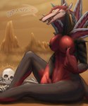 anthro big_breasts big_butt blade bone breasts butt claws dark_body desert dialogue ear_piercing ear_ring eating female food genitals heart_symbol looking_at_viewer masturbation meat nipples nude open_mouth piercing presenting pussy red_body ring_piercing seductive sharp_teeth sitting skeleton solo tail talking_to_viewer teeth text thick_thighs vaginal vaginal_masturbation modomodo league_of_legends riot_games tencent naafiri_(lol) canid canine canis darkin demon domestic_dog mammal 2023 5:6 hi_res signature