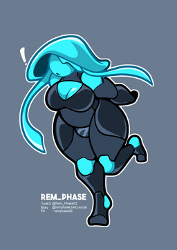 anthro armwear big_breasts black_armwear black_bodysuit black_clothing black_elbow_gloves black_gloves black_handwear black_latex black_skinsuit blue_body bodysuit breasts cleavage cleavage_cutout clothed clothed_anthro clothed_gynomorph clothing cutout elbow_gloves gloves gynomorph handwear intersex latex latex_armwear latex_bodysuit latex_clothing latex_elbow_gloves latex_gloves latex_handwear latex_skinsuit lock_bulge null_bulge null_symbol skinsuit solo tentacles text thick_thighs tight_clothing wide_hips rem_phase marina_thalassa aquatic cnidarian jellyfish medusozoan 2025 digital_media_(artwork) hi_res