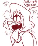 ahegao anthro blush cute_fangs female looking_pleasured solo tongue tongue_out galactabee nikki_(galactabee) canid canine canis domestic_dog mammal 2020 5:6 hi_res monochrome