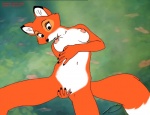 anthro anthrofied breasts canid canine disney female fox genitals mammal navel nipples nude open_mouth outside pussy red_fox solo steven_stagg the_fox_and_the_hound true_fox vixey_(tfath)