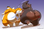 anthro belly big_belly big_butt biped brown_body brown_hair brown_skin butt butt_slap chubby_cheeks cracks duo eyes_closed fur gold_medal hair huge_belly huge_butt hyper hyper_belly kiss_mark looking_away male male/male medal morbidly_obese morbidly_obese_anthro morbidly_obese_male obese obese_anthro obese_male onomatopoeia orange_body orange_fur overweight overweight_anthro overweight_male simple_background slap smile sound_effects tail text thick_tail thick_thighs kazecat julian_(kazecat) ozzifoxy canid canine common_hippopotamus fox hippopotamid mammal 2017 hi_res